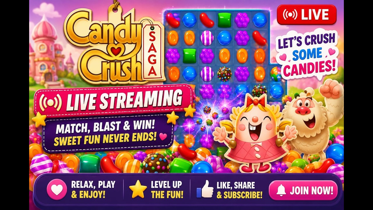 π Welcome to my Candy Crush Saga LIVE stream background