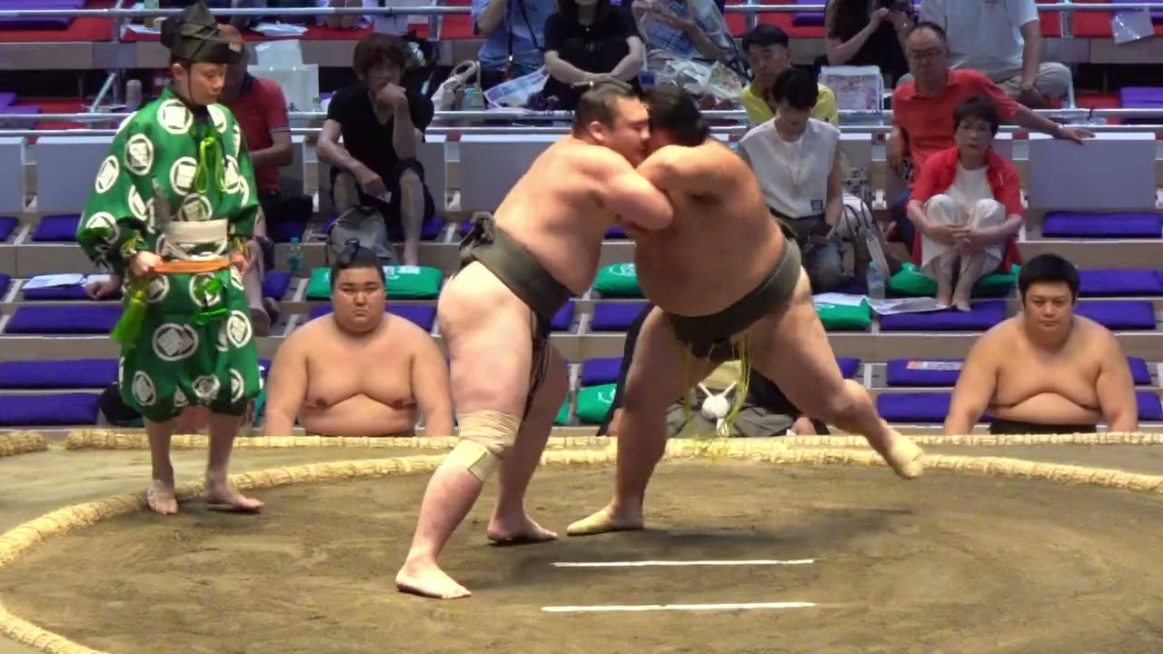 『激しい競り合い』峰刃(錣山部屋)vs海真(田子ノ浦部屋)【大相撲令和8年7月場所】14日目【SUMO JUL DAY14】2026/07/25 名古屋場所 background