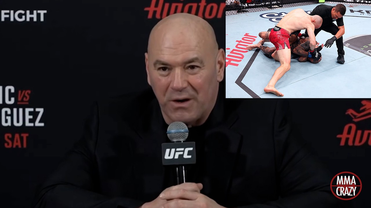 Dana White immediate Reaction to Uros Medic BEATING Daniel Rodriguez at UFC Belgrave background