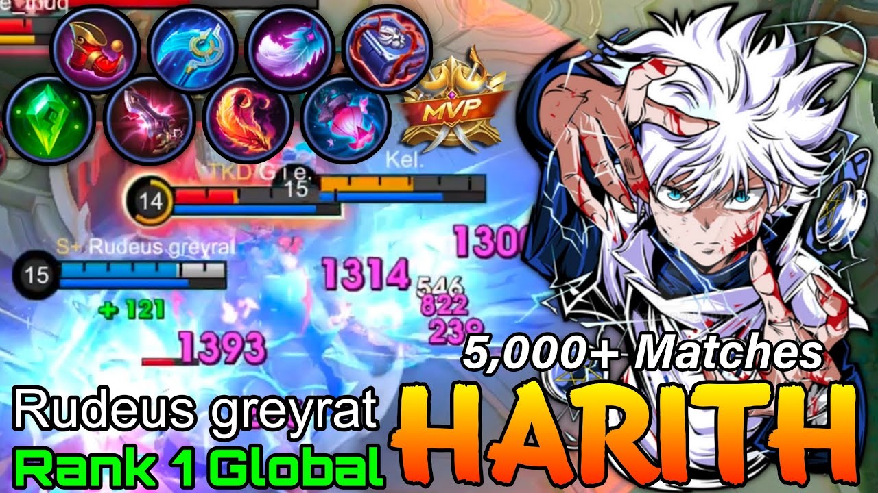 5,000+ Matches Harith GOLD Laner - Top 1 Global Harith by Rudeus greyrat - Mobile Legends