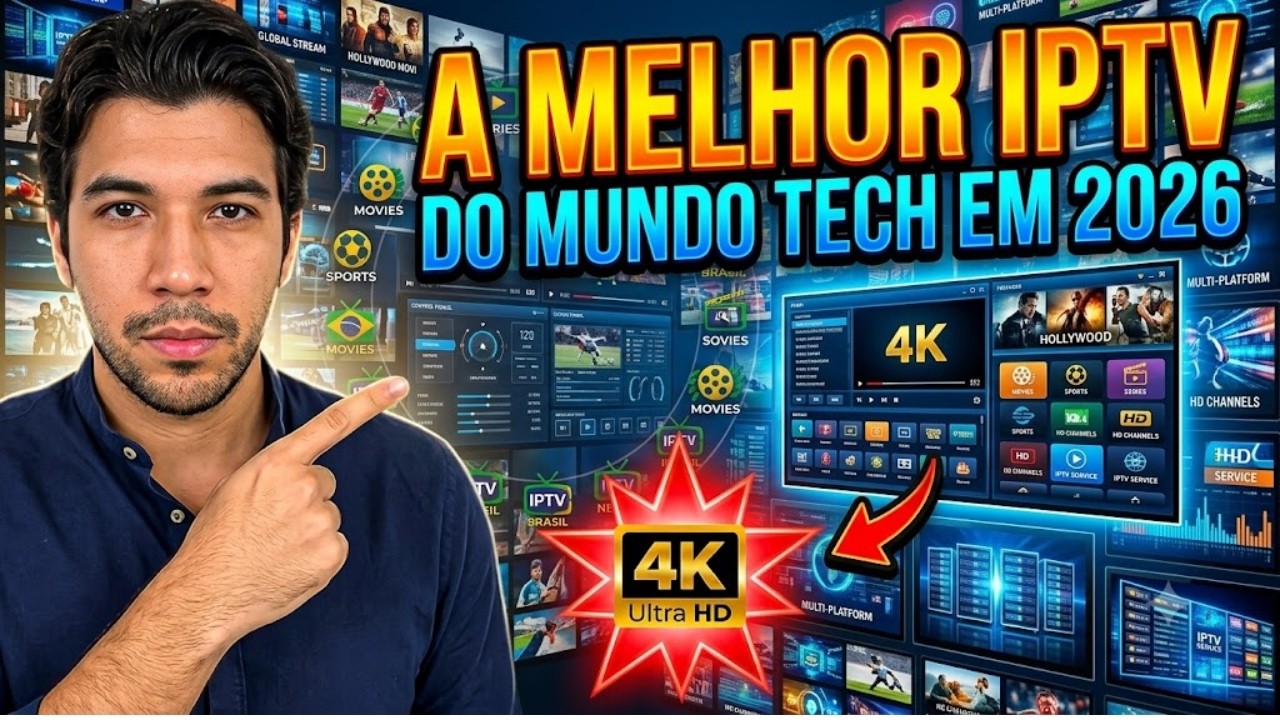 Melhor iptv do Brasil em 2026? Testei Hoje a Melhor IPTV do Mercado com Conteúdo Completo background
