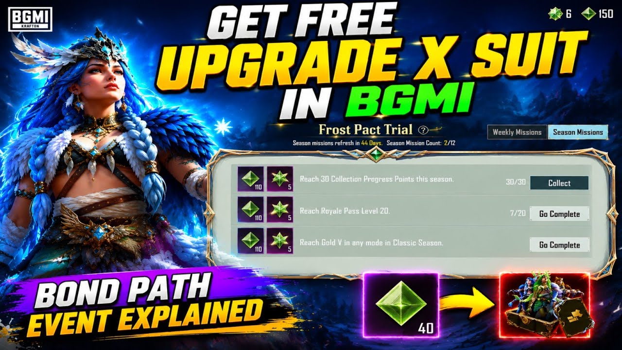 😍GET FREE UPGRADE X SUIT IN BGMI & PUBG MOBILE | BOND PATH EXPLAINED | 1 STAR TO 7 STAR FREE UPGRADE