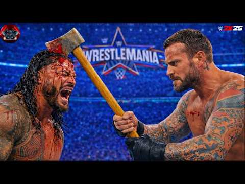 WWE 2K25 - Roman Reign vs Cm Punkš„- Scary Full Match WrestleMania | #wwe #krylexgaming background