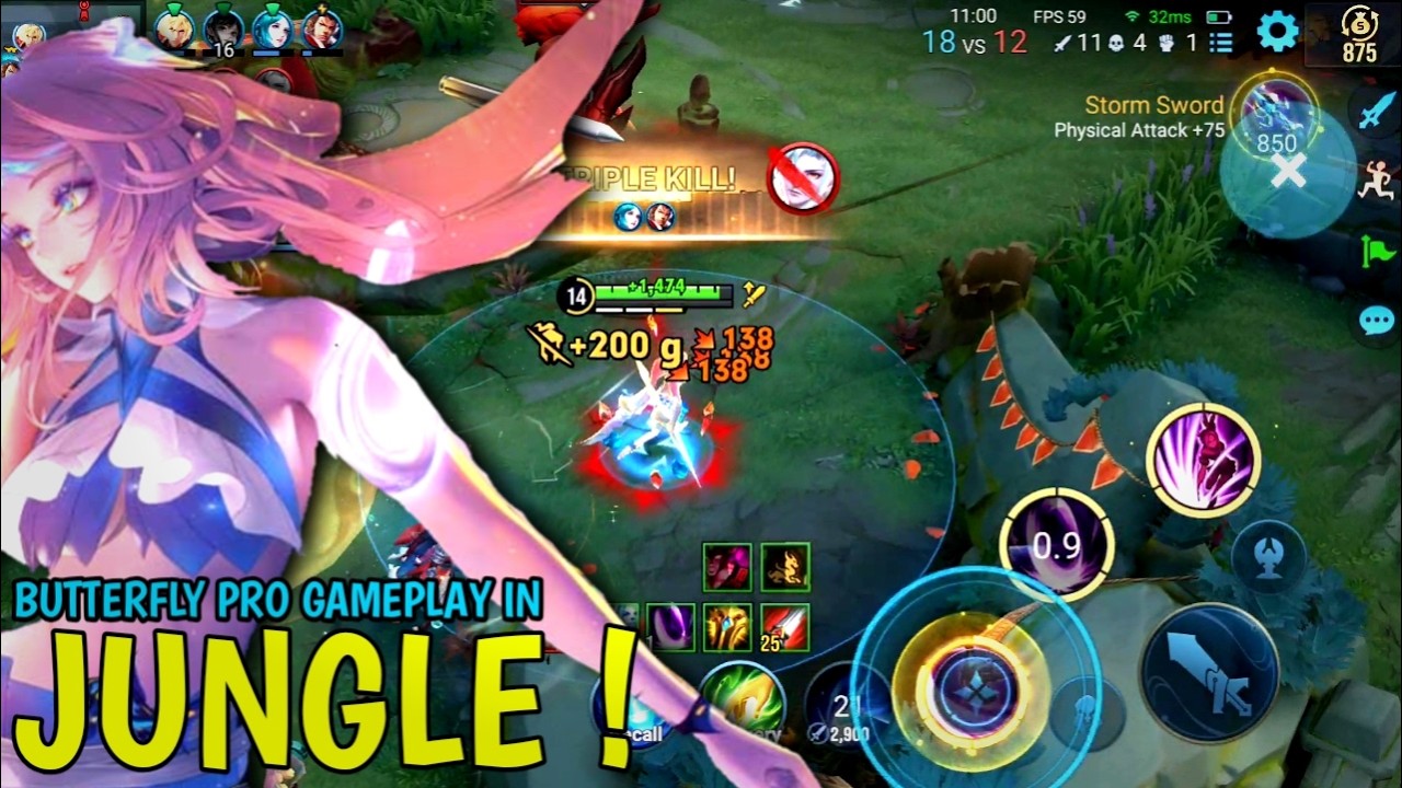 Honor Of Kings : ButterFly Pro Gameplay | Broken Build ButterFly - HOK background