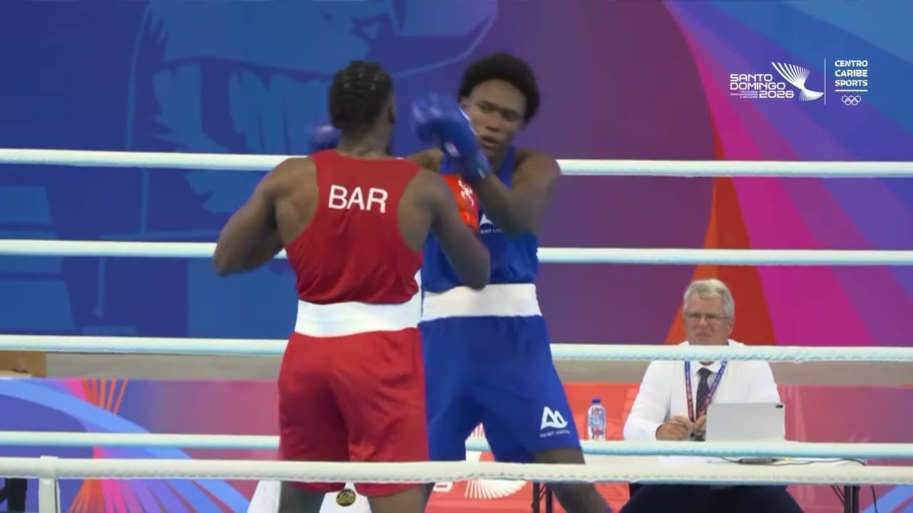 Charles Cox (BAR) vs. John Didier (LCA) Central American & Carribbean Games 2026 (80kg) background