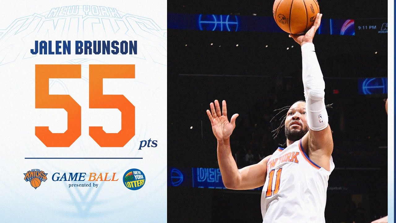 Jalen Brunson IGNITES with season-high 55 PTS in win over Washington Wizards | December 28, 2024 background
