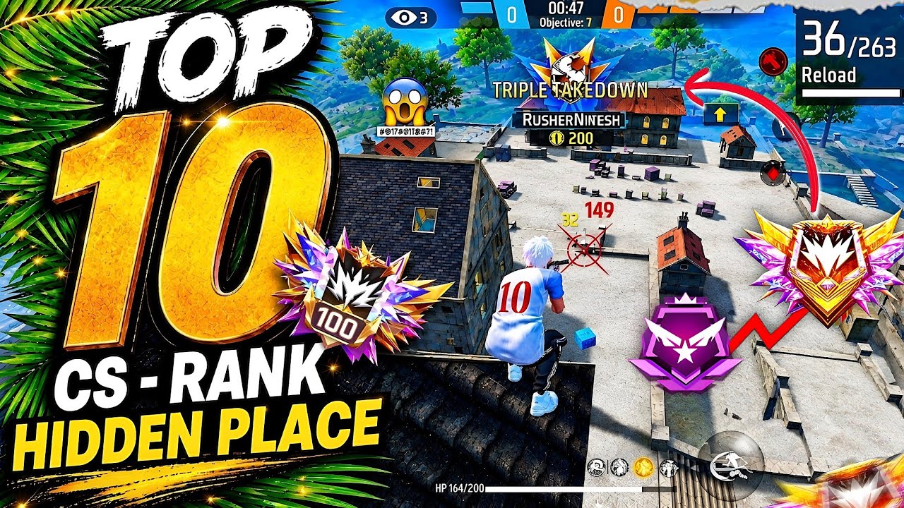 TOP 10 HIDDEN PLACE FOR CS RANK IN BERMUDA MAP | New Season Cs Rank Push Tips And Tricks
