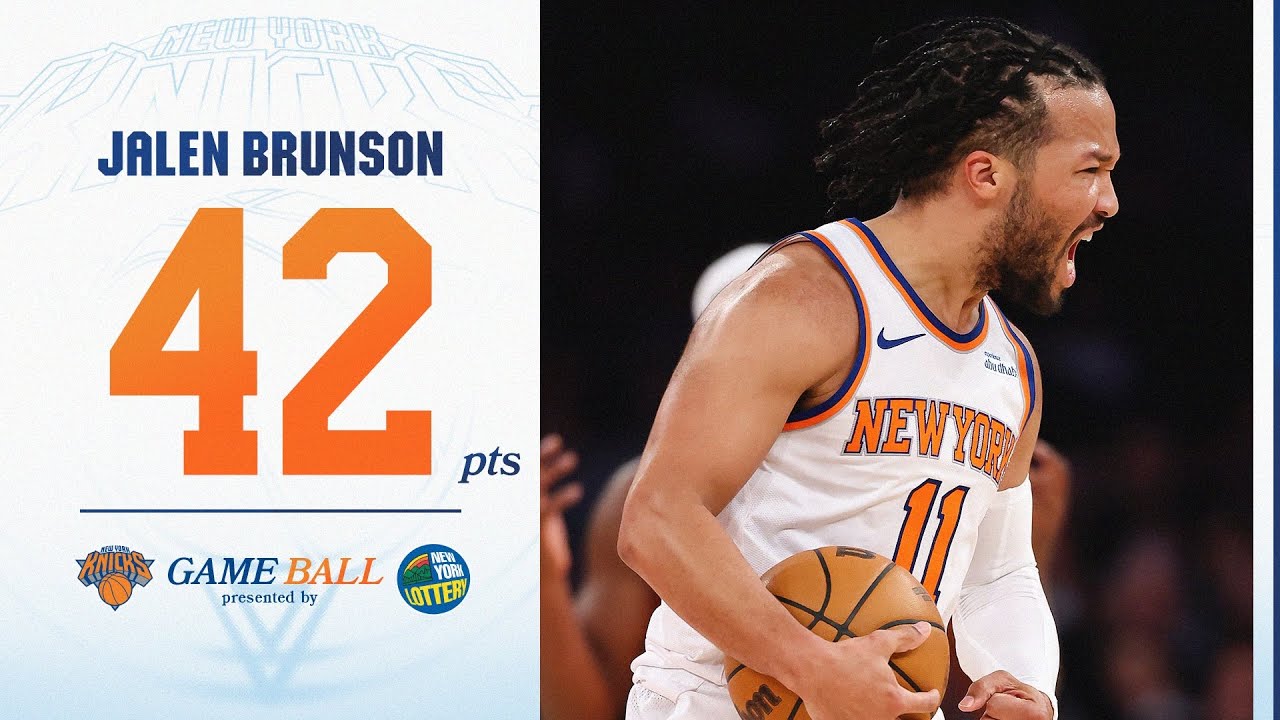 Jalen Brunson leads the way with 42 PTS against the Houston Rockets | February 3, 2025 background