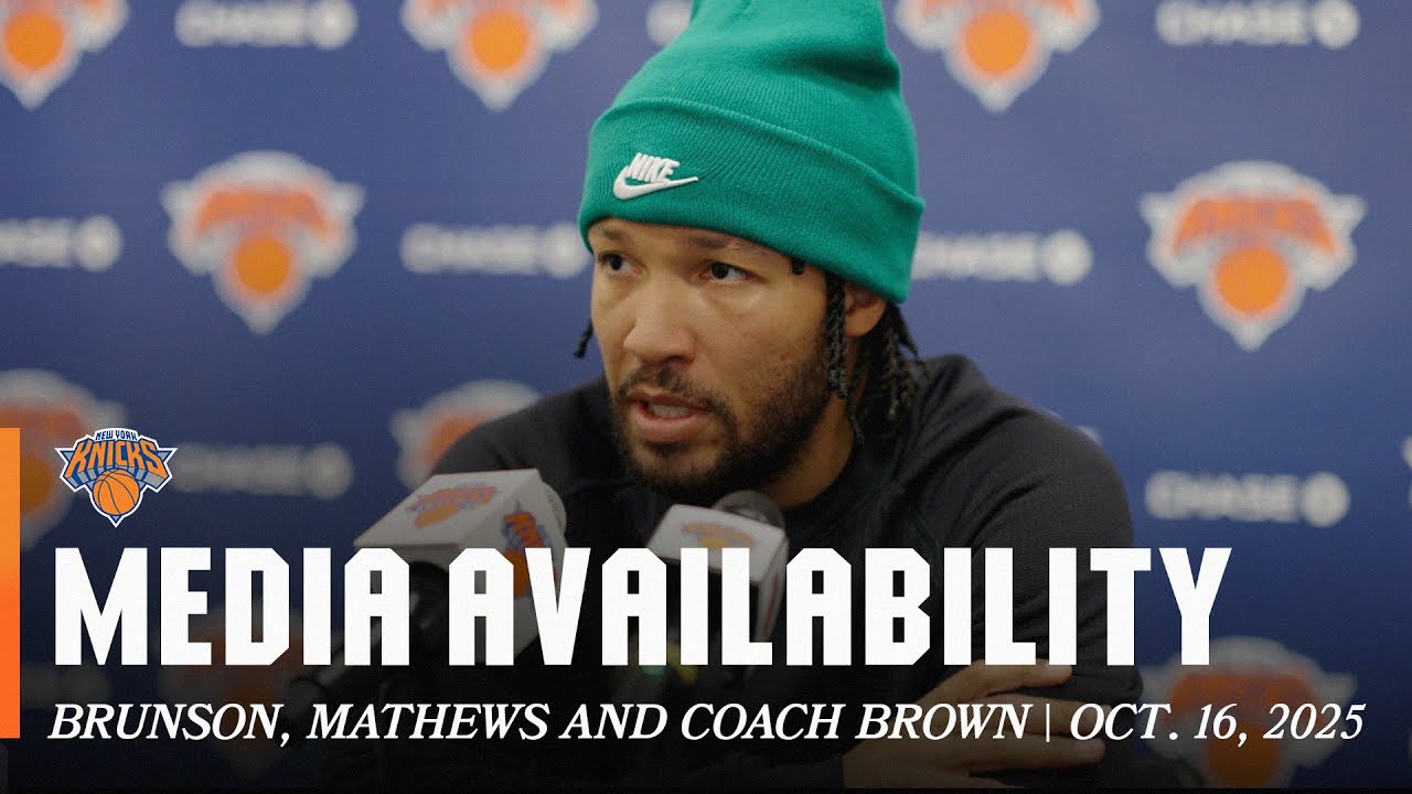 Coach Mike Brown, Jalen Brunson & Garrison Mathews Post Practice Media | October 16, 2025 background