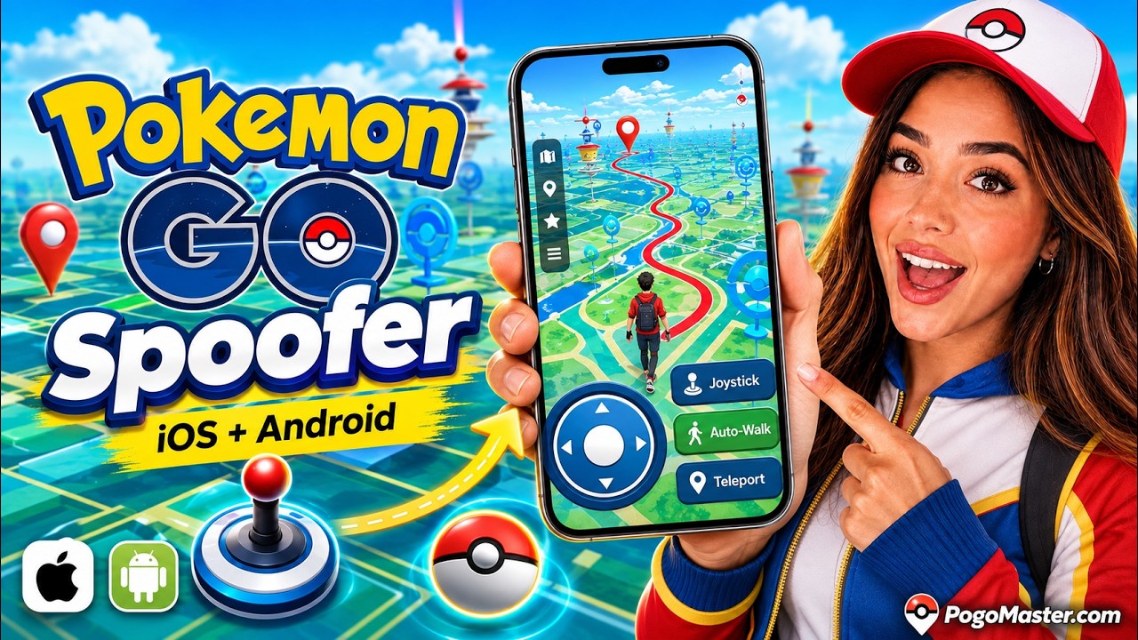 ✅ BEST Pokemon GO Spoofer for iOS & Android (2026) – Joystick, Auto-Walk & Teleport! background