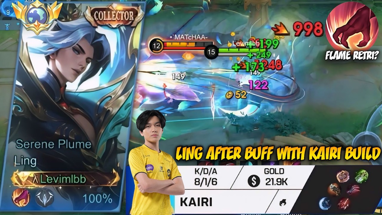 LING AFTER BUFF WITH NEW SECRET BUILD FROM ONIC KAIRI IS INSANE!! LING BEST BUILD & EMBLEM 2026 background