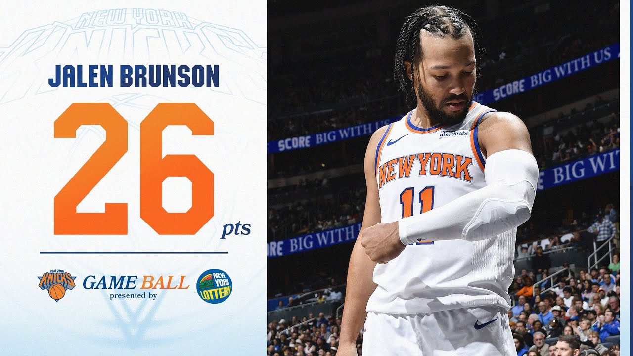 Jalen Brunson has team-high 26 PTS in win over Orlando Magic | December 27, 2024 background