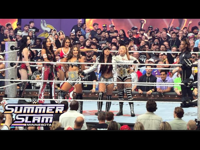 Fatal Influence vs Nikki Bella, Brie Bella & Paige Full Match - WWE SummerSlam 8/1/2026 background