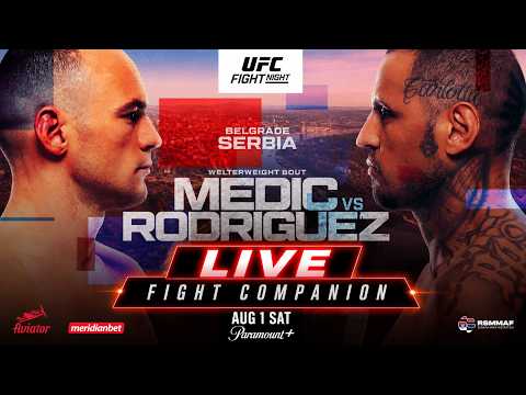 UFC BELGRADE LIVESTREAM MEDIC VS RODRIGUEZ FULL FIGHT NIGHT COMPANION & PLAY BY PLAY background