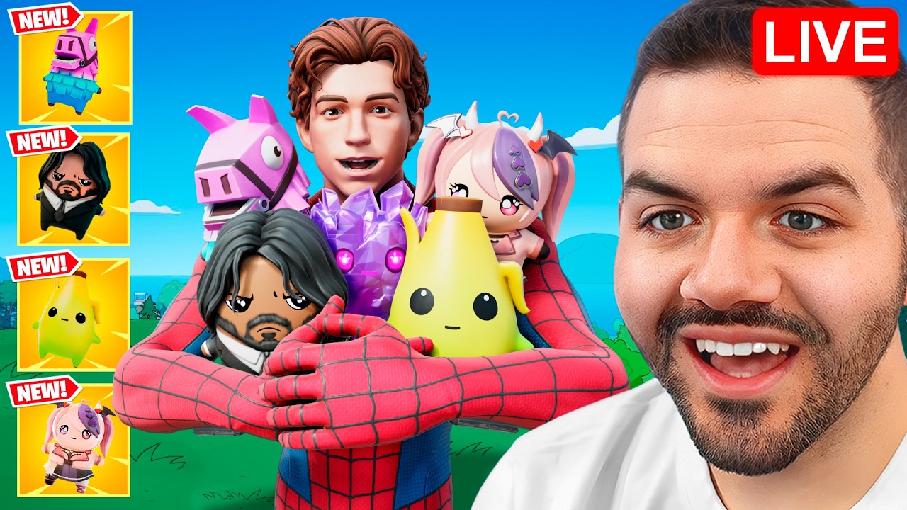 SPIDER-MAN FORTNITE POWER HOUR! HUNTING RARE SPRITES!
