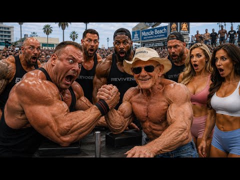 OLD MAN SHOCKS EVERYONE! ARM WRESTLING, WORKOUT & BOXING PRANKS background