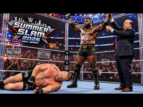 WWE 1st August 2026 Brock Lesnar vs. Oba Femi Full Match Highlights! background