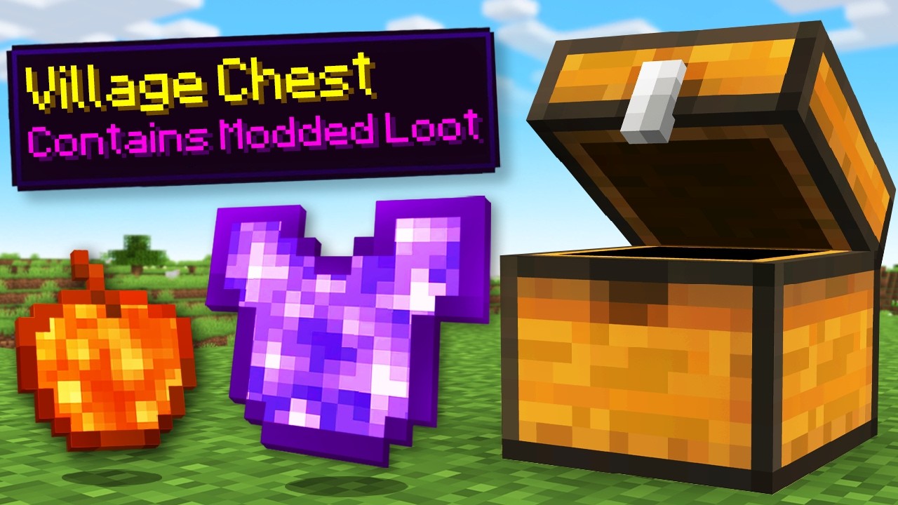 Minecraft, but Chests have Random Modded Loot... background