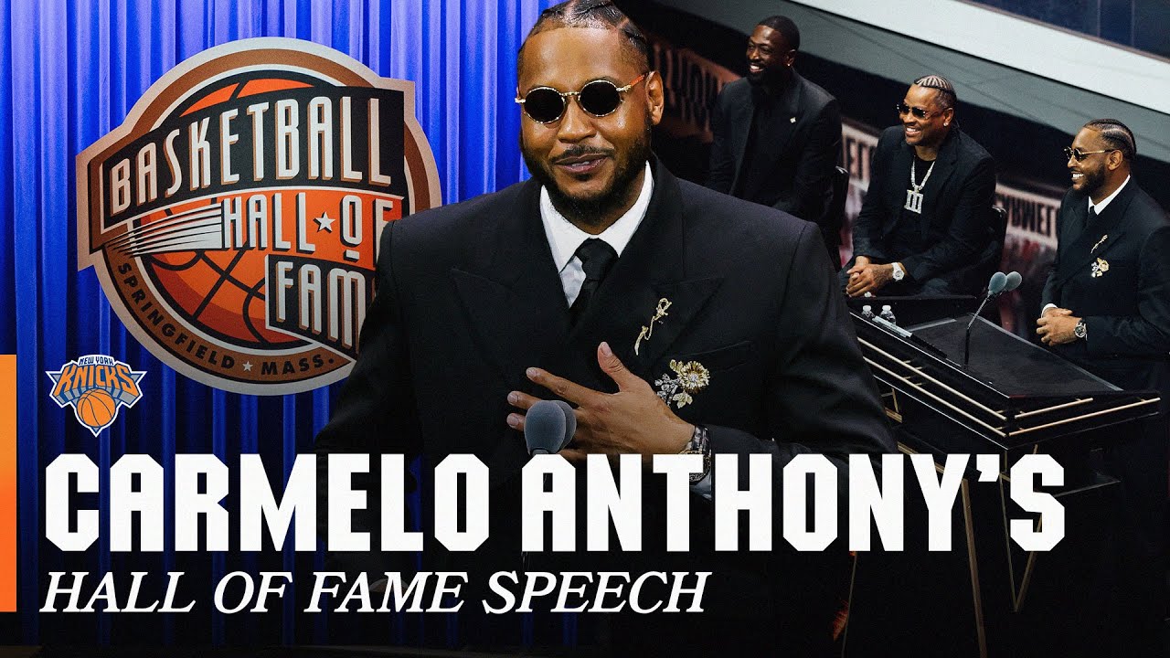 Carmelo Anthony's FULL Hall of Fame Speech background