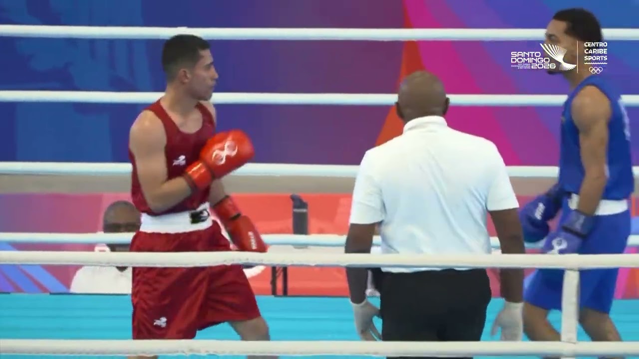 Christopher Santos (MEX) vs. Wesley Santana (ISV) Central American & Carribbean Games 2026 (55kg) background
