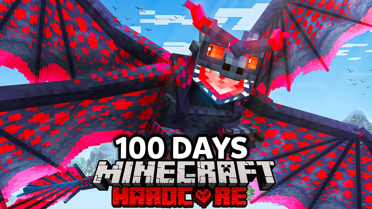 I Spent 100 Days in HYBRID ONLY HOW TO TRAIN YOUR DRAGON in Minecraft! background