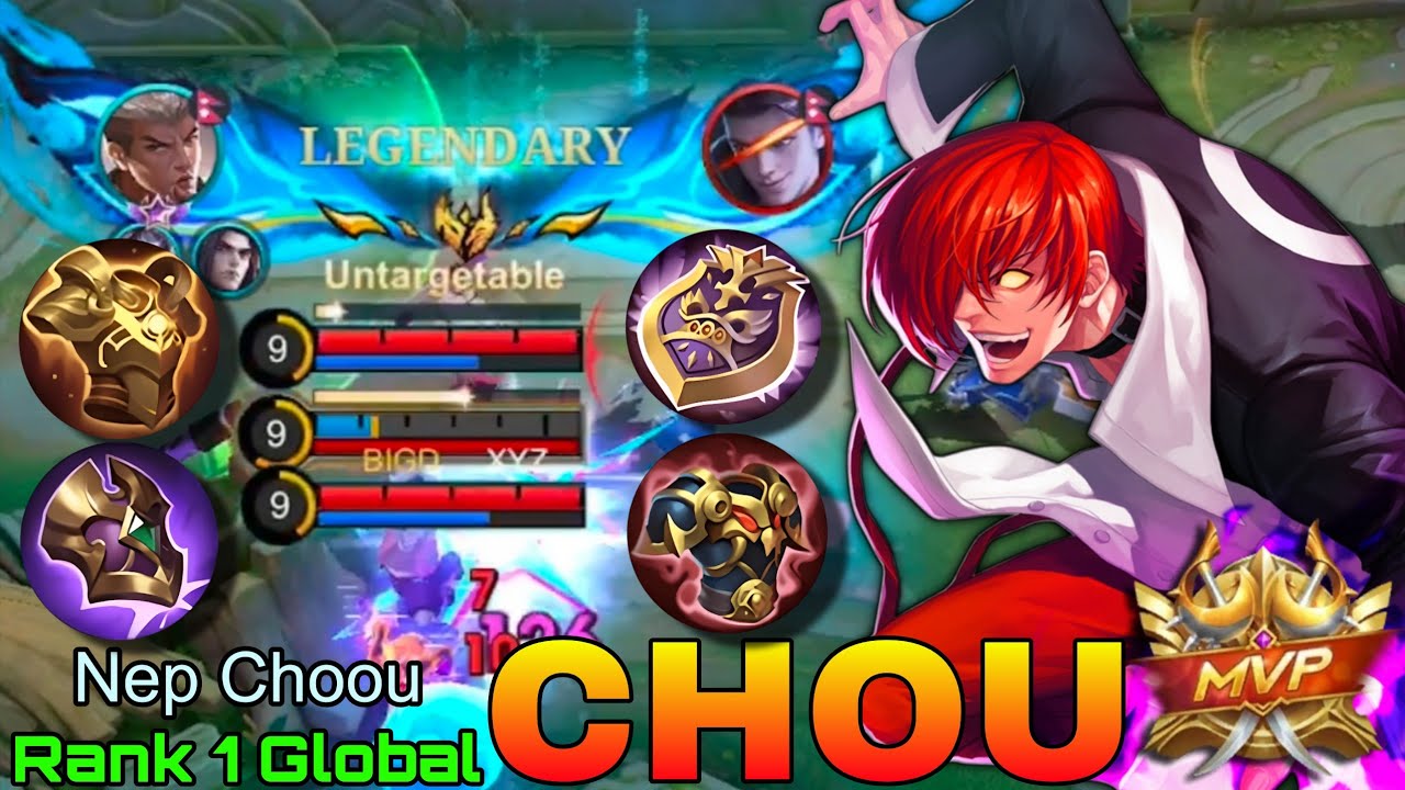 Roamer Chou Legendary Gameplay - Top 1 Global Chou by Nep Choou - Mobile Legends