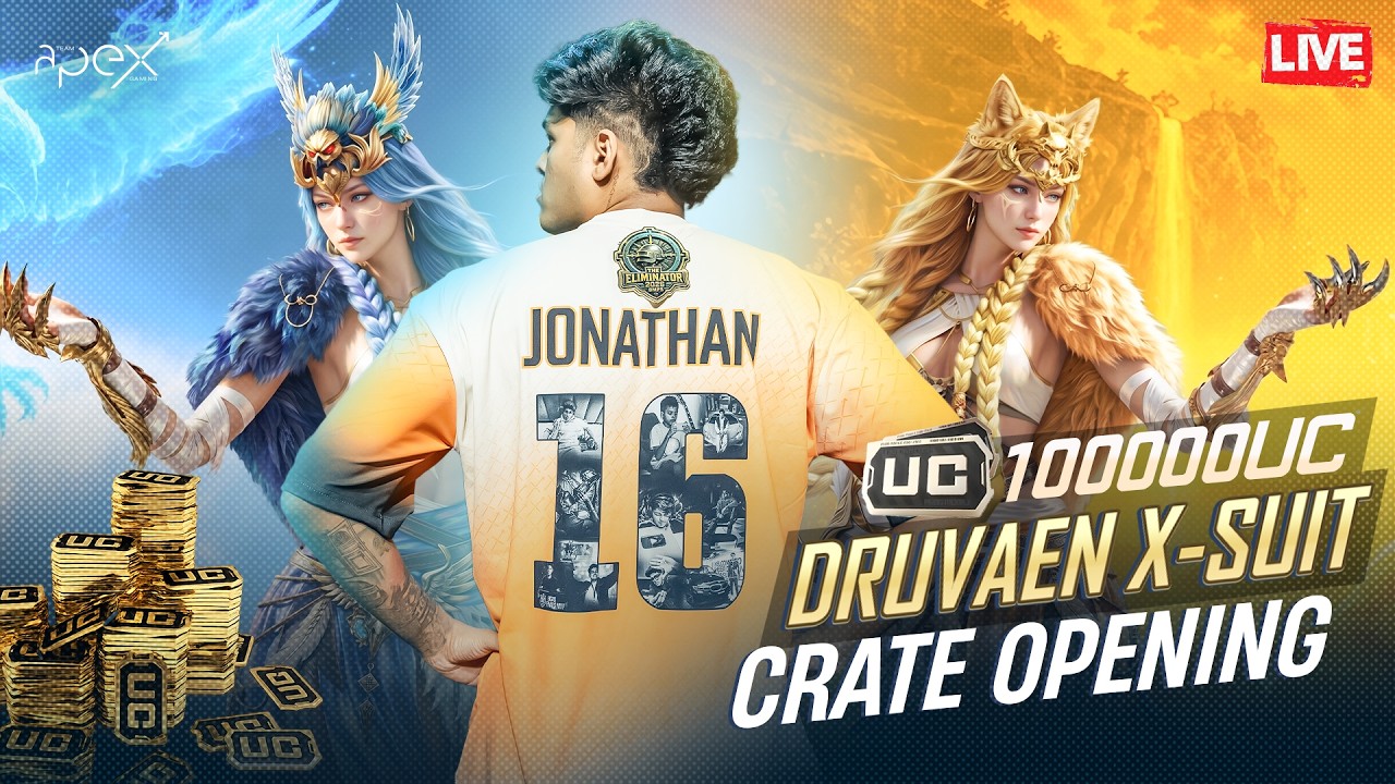 100,000 DRUVAEN X-SUIT CRATE OPENING | JONATHAN IS BACK!! | BGMI! background