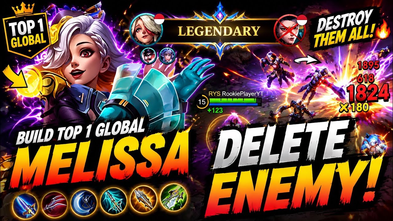 Melissa DOMINATES Everyone! 🔥 Best Build 2026 | Top 1 Global MLBB Gameplay background