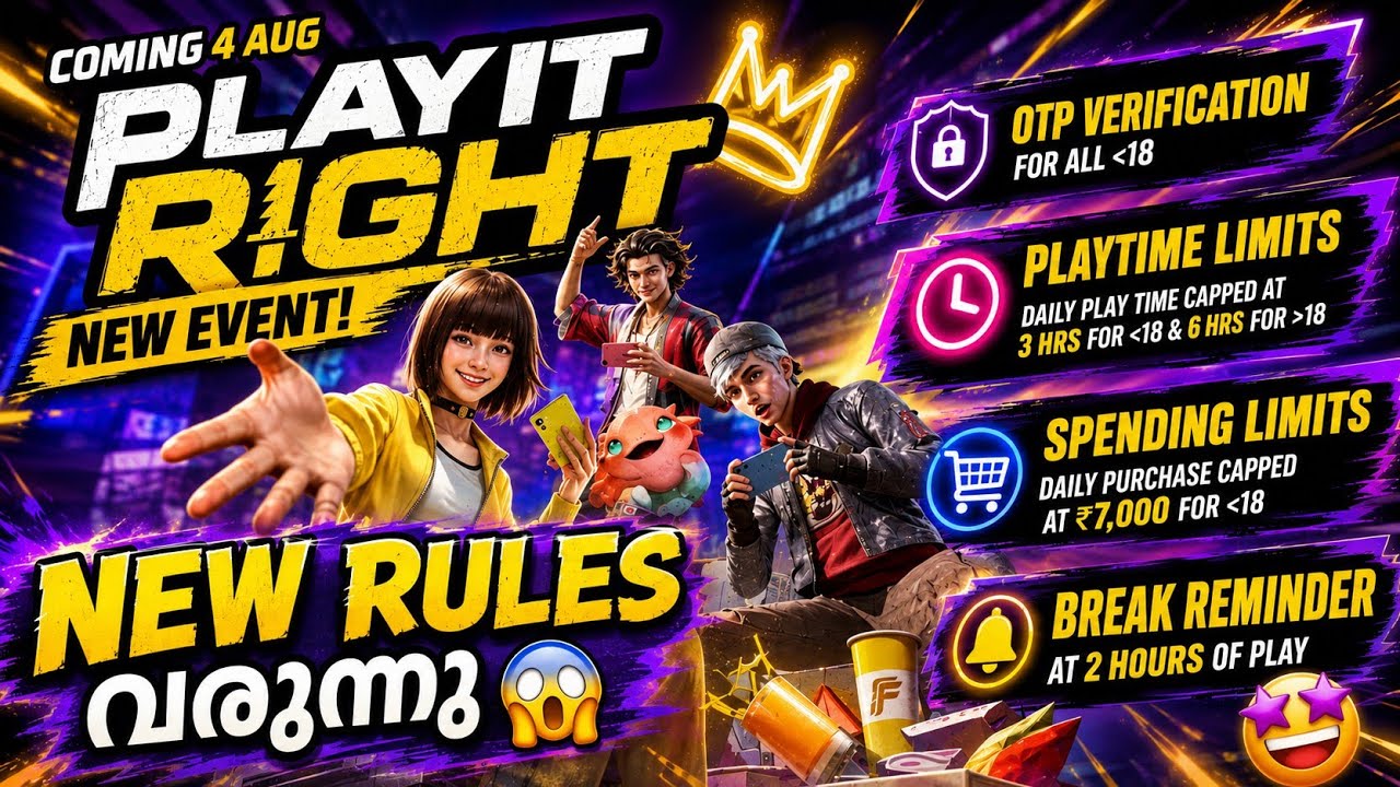 PLAY IT RIGHT NEW RULES IN FREE FIRE 😱| FREE FIRE NEW PLAY IT RIGHT RULES | FREEFIRE NEW UPDATES background