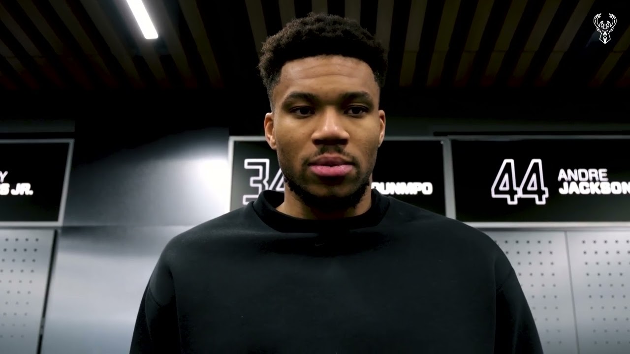 Giannis Antetokounmpo Postgame Media Availability | 03.10.26 background