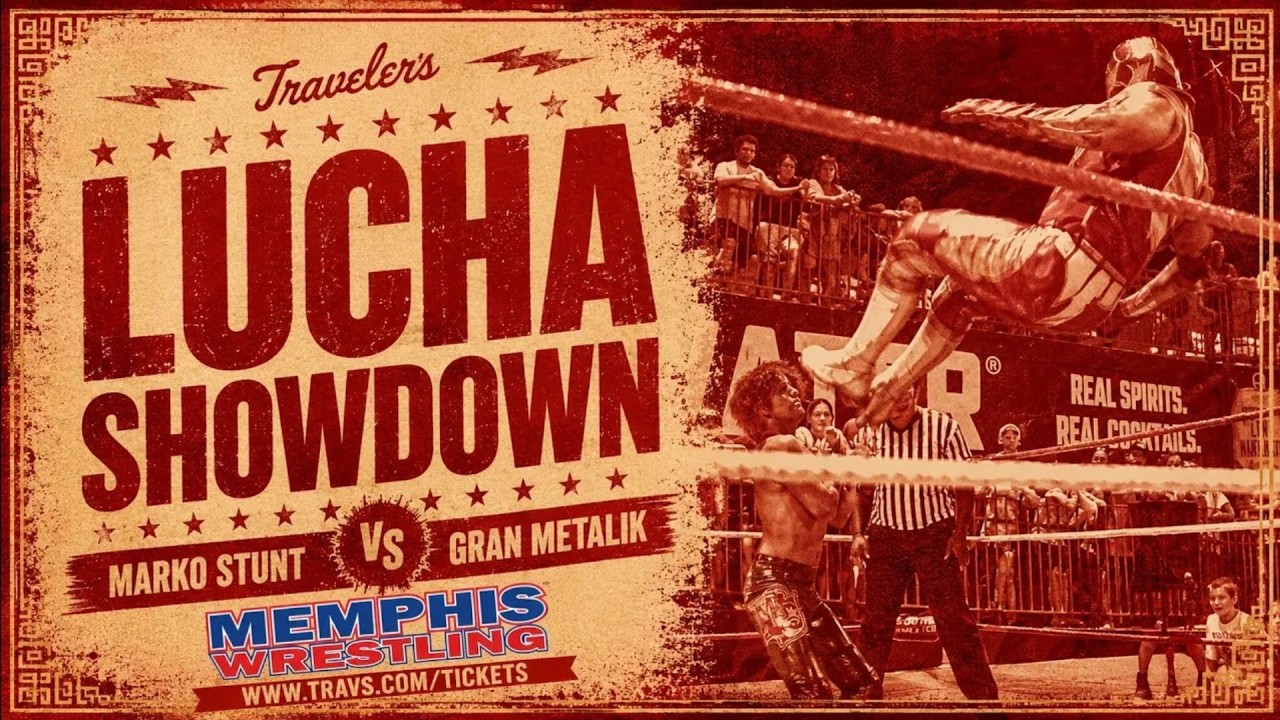 Marko Stunt vs Gran Metalik | Arkansas Traveler's Lucha Libra Night | MEMPHIS WRESTLING background