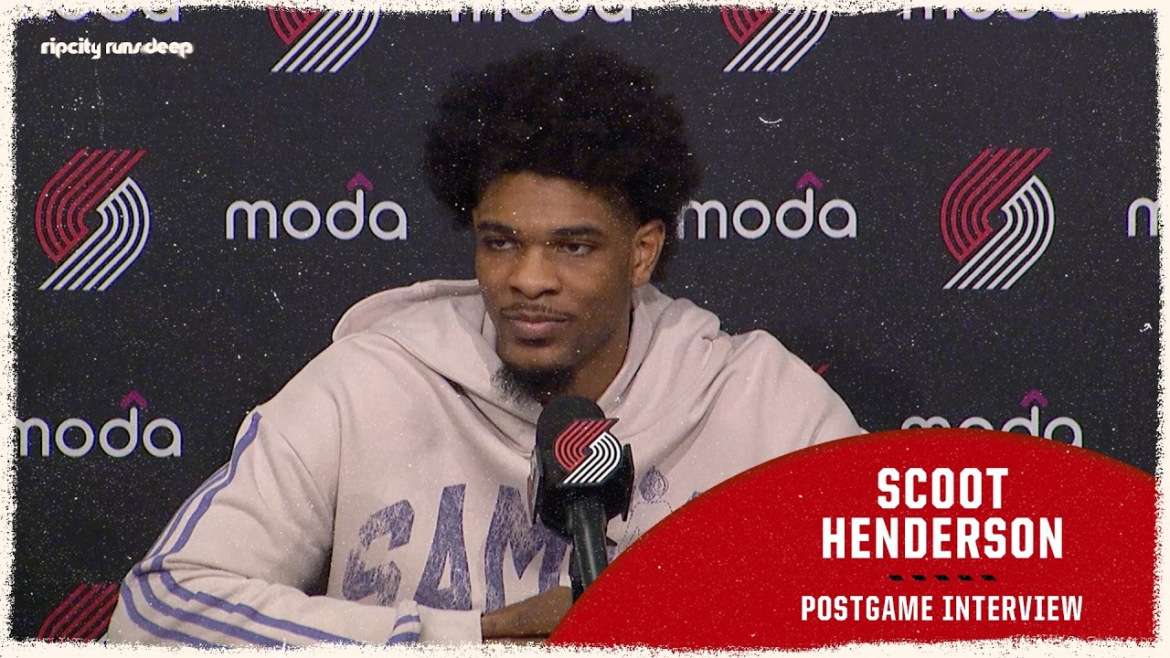 Scoot Henderson Discusses His First Postseason Appearance | Portland Trail Blazers | April 12, 2026 background
