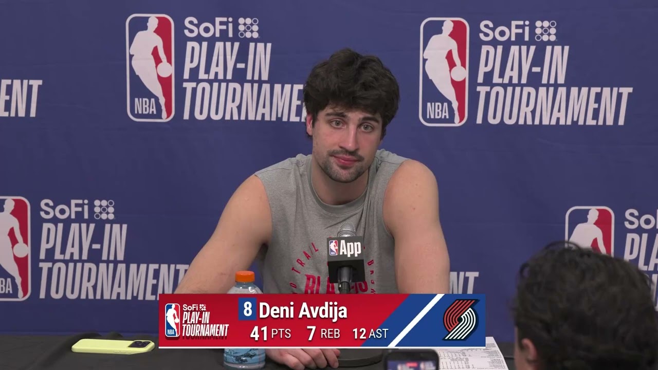 Deni Avdija Describes His 41-Point Effort in Play-In Win vs. Suns | Trail Blazers | April 14, 2026 background