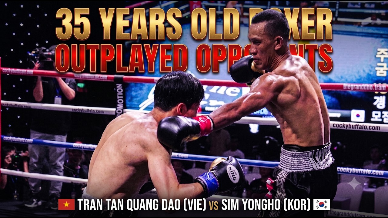 TRAN TAN QUANG DAO (VIE) vs SIM YONGHO (KOR) | Boxing Warriors | 35 YEARS OLD BOXER OUTPLAYED