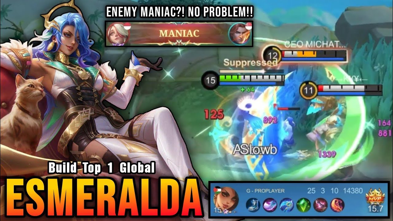 Enemy MANIAC?! No Problem!! 25 Kills Esmeralda Carry The Game - Build Top 1 Global Esmeralda ~ MLBB background