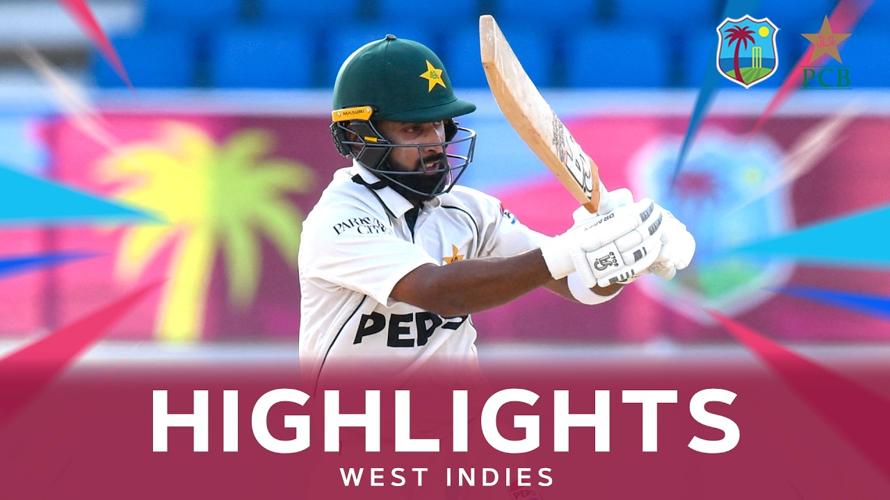 Abdullah Shafique Century & Babar Azam Runs | Highlights | West Indies v Pakistan | 2nd Test Day 2 background