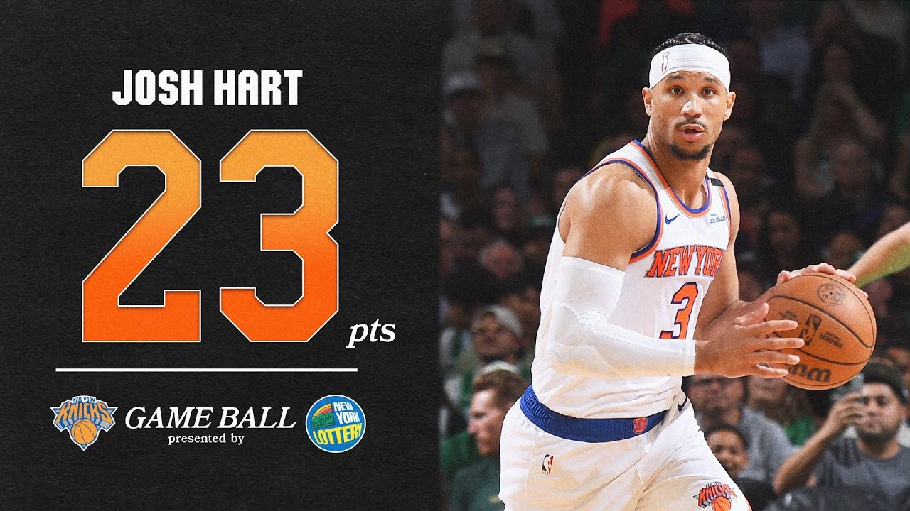 Josh Hart shines with 23 PTS as the Knicks defeat the Celtics in Game 2 | 2025 NBA Playoffs background