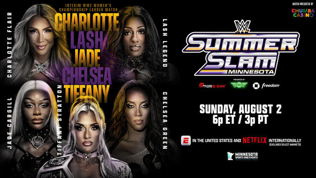 Interim WWE Women’s Championship Ladder Match: SummerSlam 2026 Hype Package background
