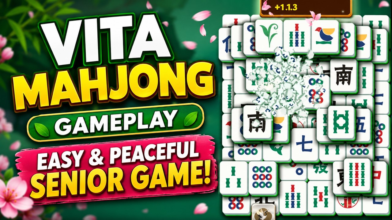 Vita Mahjong Gameplay | Easy and Peaceful Senior Game background