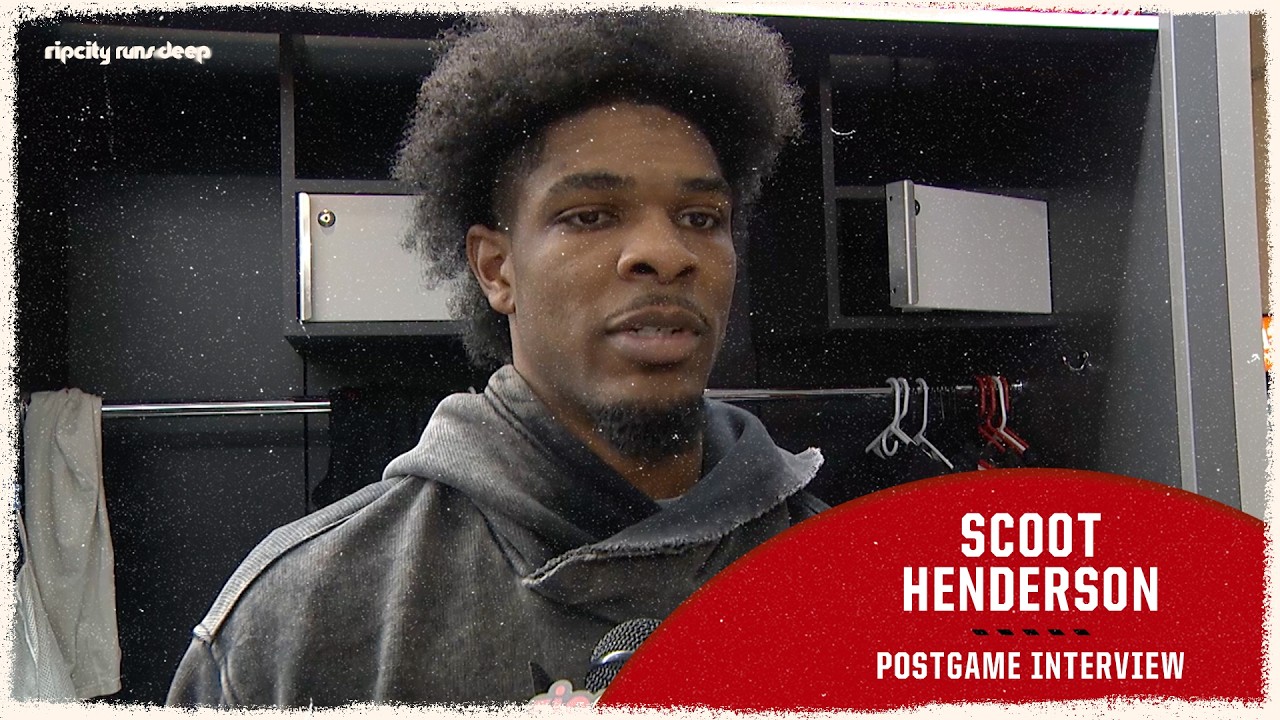 Scoot Henderson Talks About Play-In & Team Mindset | Portland Trail Blazers | March 25, 2026 background