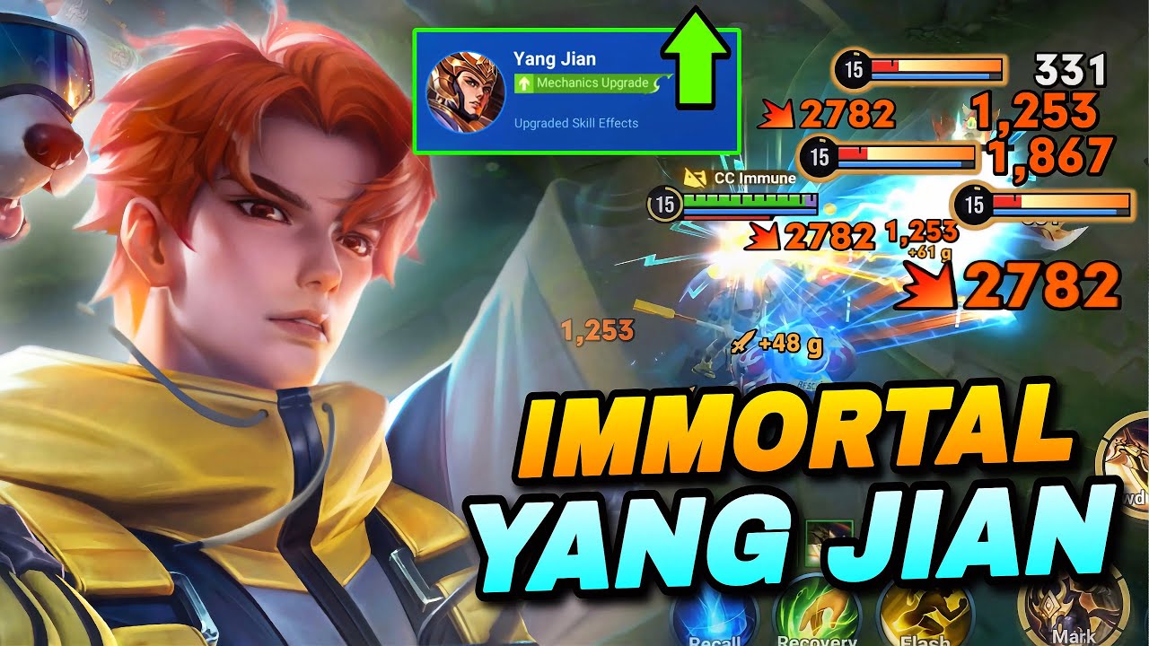 BUFF YANG JIAN WITH IMMORTAL SEMI TANK BUILD IS UNSTOPPABLE IN JUNGLE! | HONOR OF KINGS background