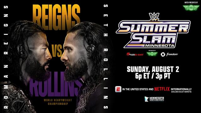 Roman Reigns vs. Seth Rollins | World Heavyweight Championship Match: SummerSlam 2026 Hype Package background