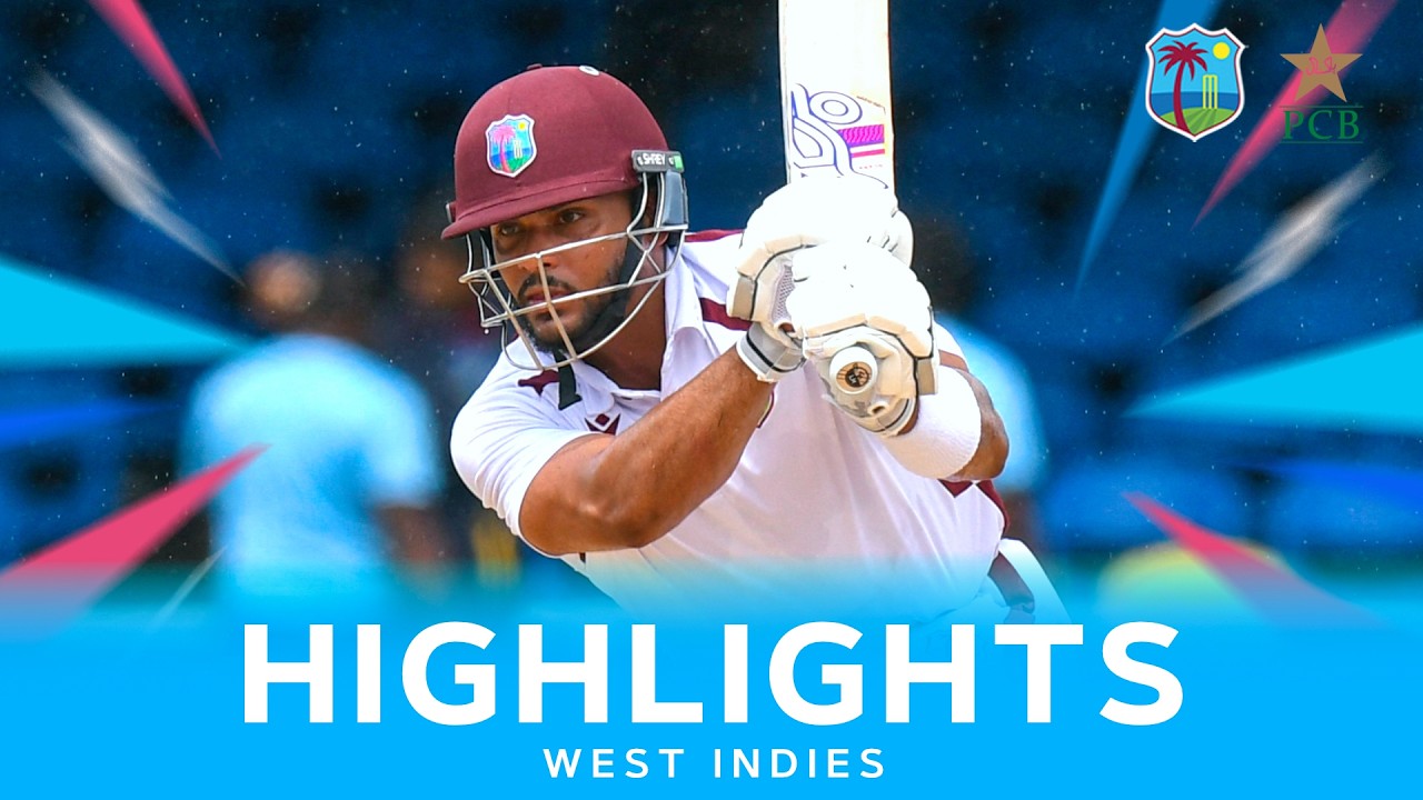 King Plays Classy Drives | Extended Highlights | West Indies v Pakistan | 2nd Test Day 1 background