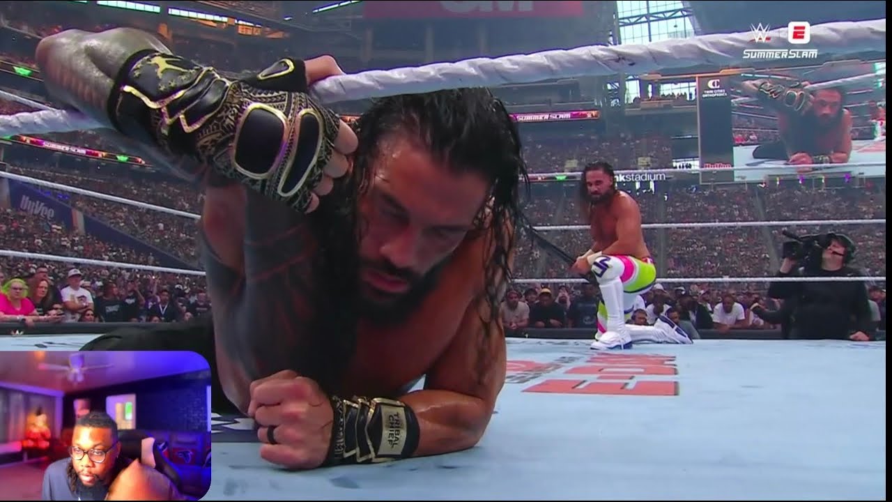 ABSOLUTE CINEMA! Roman Reigns vs Seth Rollins | WWE SummerSlam 2026 | WWE Wrestling Reaction background