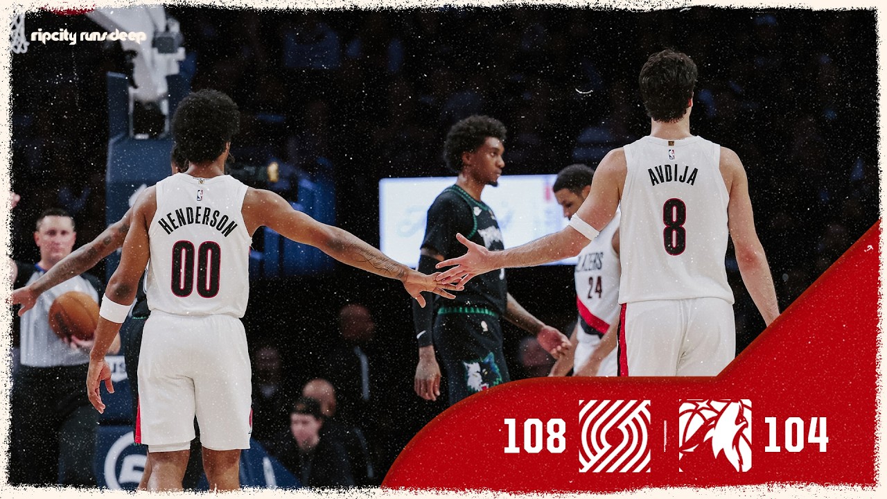 Portland Trail Blazers 108, Minnesota Timberwolves 104 | Game Highlights | March 20, 2026 background