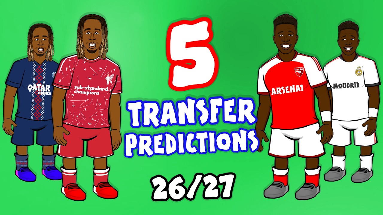 BARCOLA TO LFC🔥 VINI JR TO ARSENAL🔥 Diomande to Madrid🔥 5 Transfer Predictions background