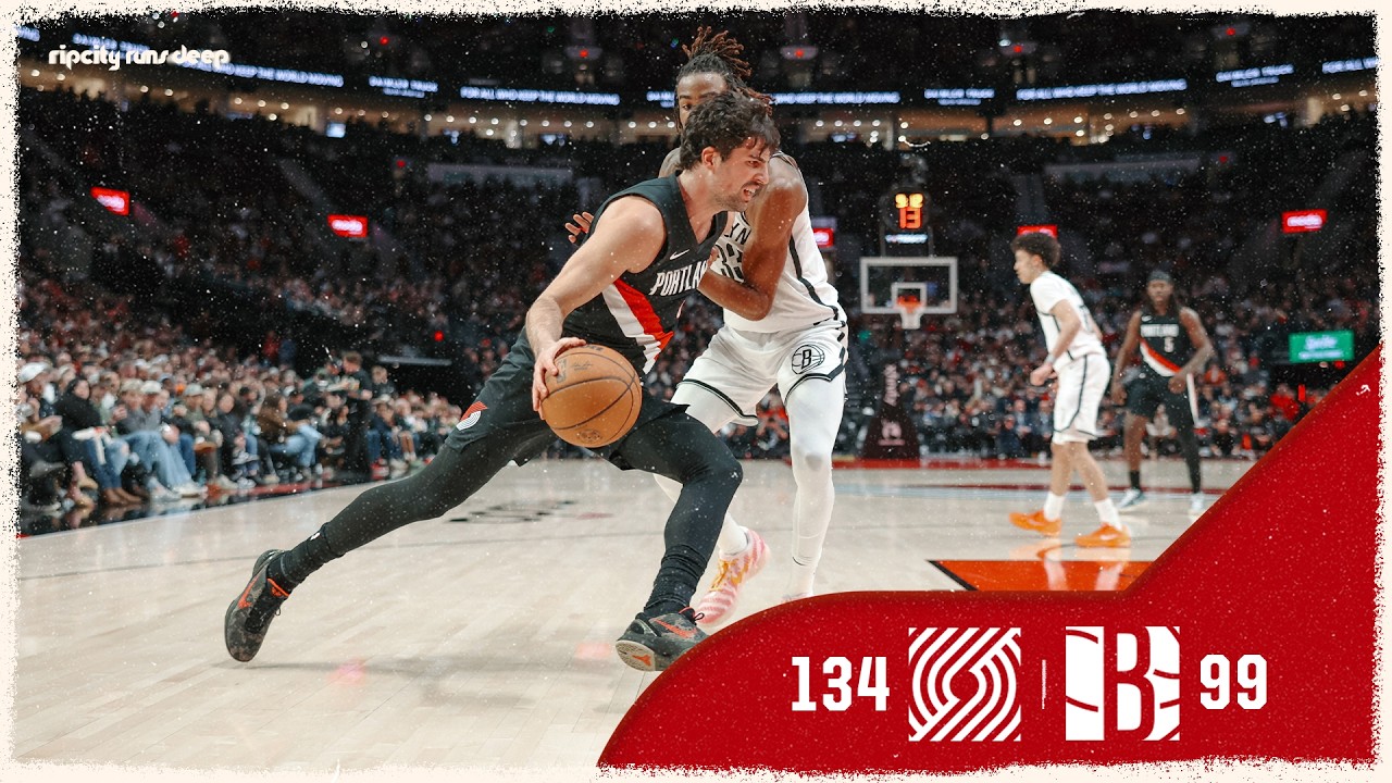 Portland Trail Blazers 134, Brooklyn Nets 99 | Game Highlights | March 23, 2026 background