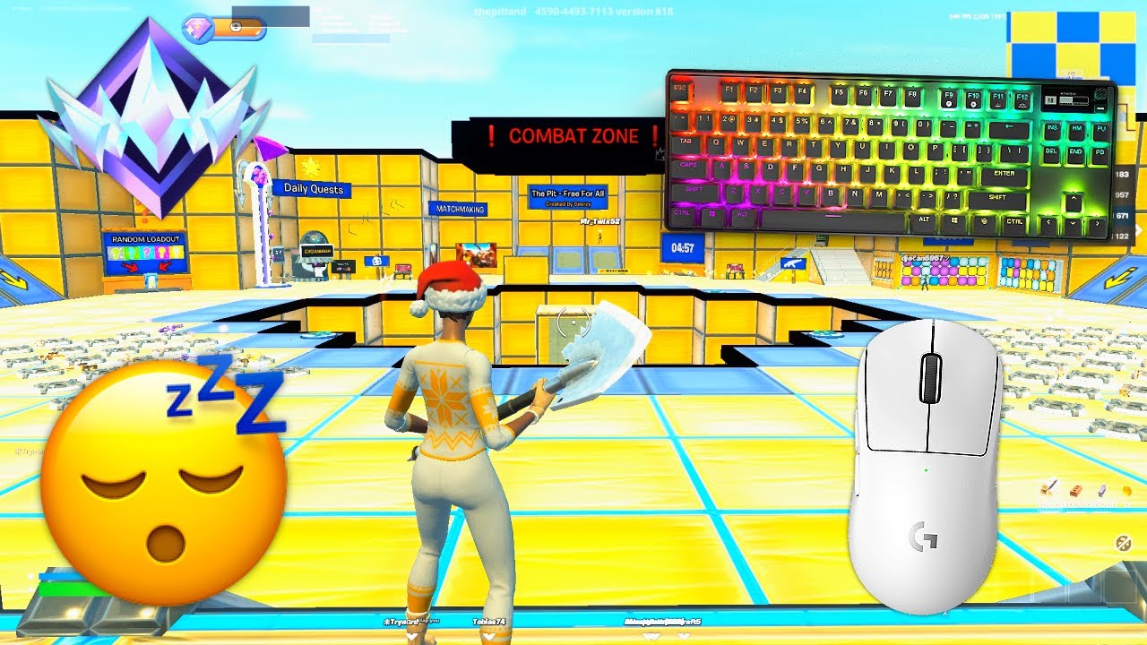 Fortnite The Pit Gameplay👑 Apex Pro TKL Satisfying Keyboard ASMR😴 Best Settings⌨️ Holly Jammer Skin background
