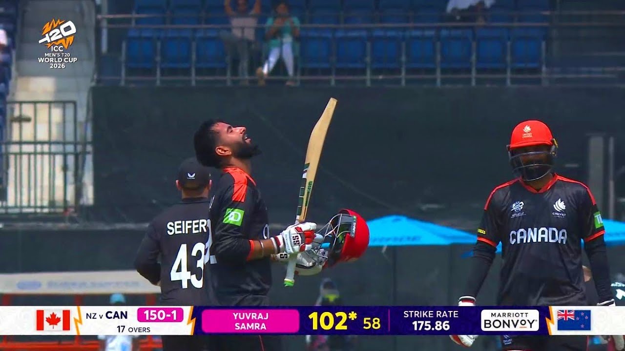 Watch : Yuvraj Samra Century Today in NZ vs CANADA Match | Yuvraj Samra Batting Today vs NZ