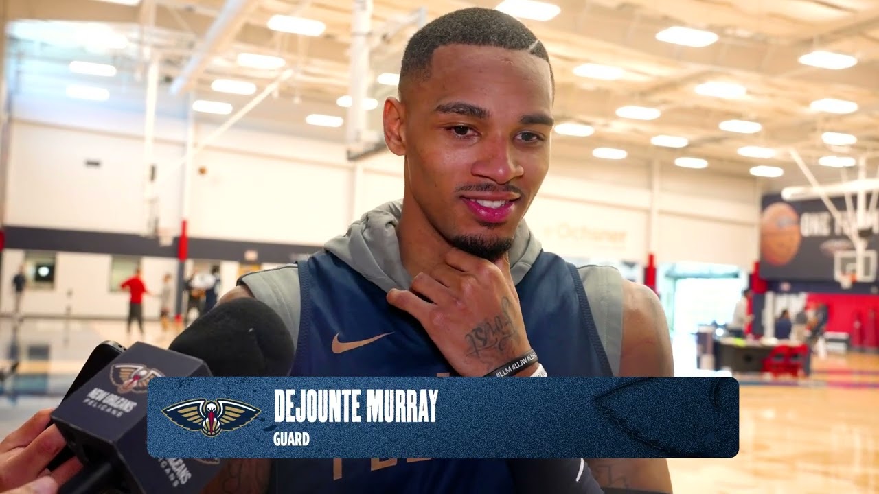 Dejounte Murray on return, recovery from Achilles injury | Pelicans Practice 2/23/26 background